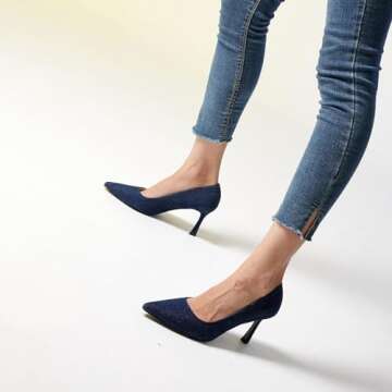 GENSHUO High Heels Pumps for Women Closed Toe Stillettos Heel Sexy Pointy Party Prom Dress Pump Shoe...