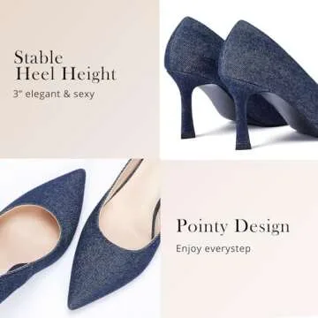 GENSHUO Stylish High Heels Pumps for Women