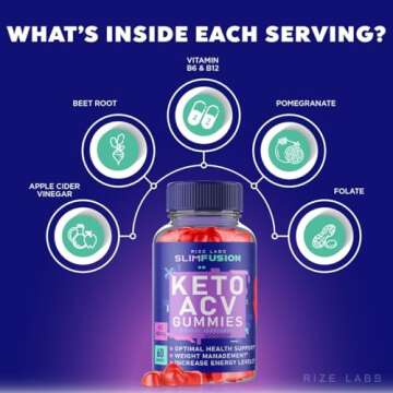 rize labs Slim Fusion Keto ACV Gummies for Advanced Weight Loss, Reviews (60 Gummies)