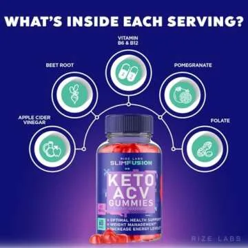 rize labs Slim Fusion Keto ACV Gummies for Advanced Weight Loss, Reviews (60 Gummies)
