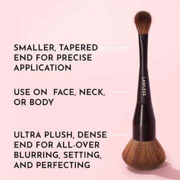 LAWLESS Women's Dual Ended Powder Brush, 1 Count