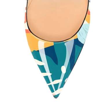 FSJ Women Classic Pointed Toe High Heels Sexy Stiletto Pumps Office Lady Casual Dress Shoes Painting 8