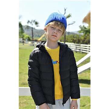 Achiyi Winter Coats Puffer Padded Jacket for Toddler Boys Girls Kids Light Outwear Cute Bear Ears with Hoods Clothing