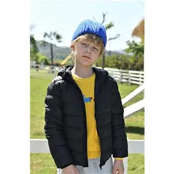 Achiyi Winter Coats Puffer Padded Jacket for Toddler Boys Girls Kids Light Outwear Cute Bear Ears with Hoods Clothing