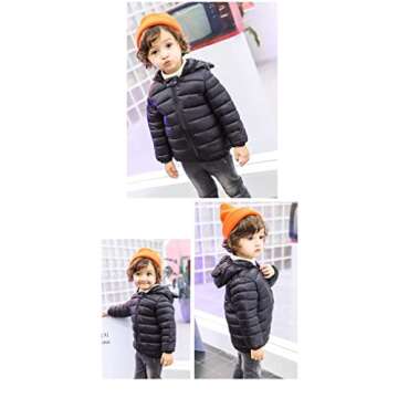 Achiyi Winter Coats Puffer Padded Jacket for Toddler Boys Girls Kids Light Outwear Cute Bear Ears with Hoods Clothing