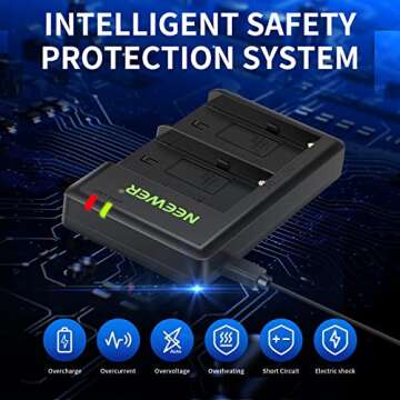 NEEWER NP-F750 2-Pack 5600mAh Li-ion Replacement Battery with USB Charger, Compatible with Sony NP-F...