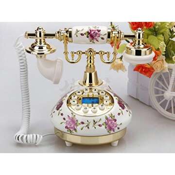 TelPal Retro Vintage Antique Telephone Old Fashioned with Push Button dial for Home Decor