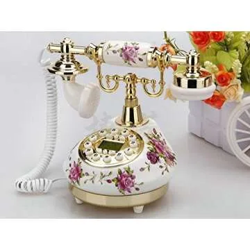 TelPal Retro Vintage Antique Telephone Old Fashioned with Push Button dial for Home Decor