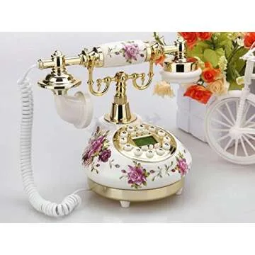 TelPal Retro Vintage Antique Telephone Old Fashioned with Push Button dial for Home Decor