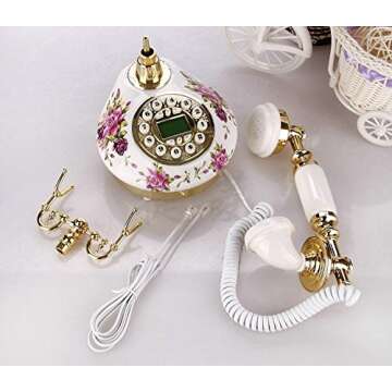 TelPal Retro Vintage Antique Telephone Old Fashioned with Push Button dial for Home Decor
