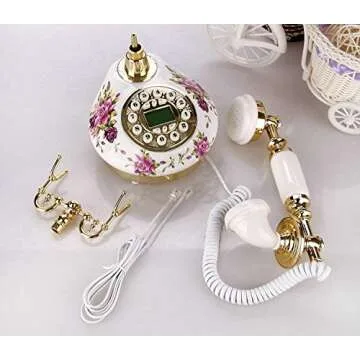 TelPal Retro Vintage Antique Telephone Old Fashioned with Push Button dial for Home Decor
