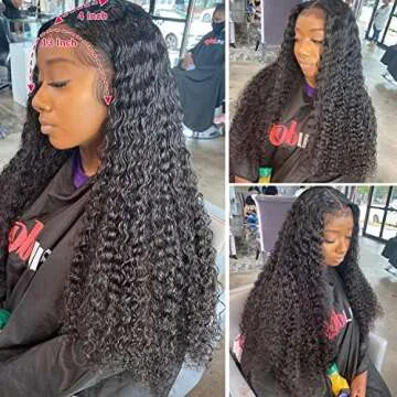 22 Inch Deep Wave Lace Front Wig Human Hair for Women