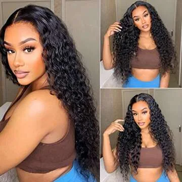 22 Inch Deep Wave Lace Front Wig Human Hair for Women