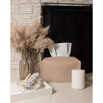 JADE AND JUNO HOME PU Leather Tissue Box Cover - Elegant Design