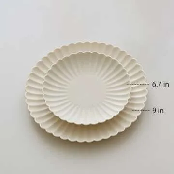 WENSHUO Daisy Plates Set of 6 for Elegant Dining