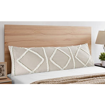 Bohemian Boho Chic Taupe Linen and Ivory Macrame Tufted Tassel Accent Decorative Couch Long Throw Zi...