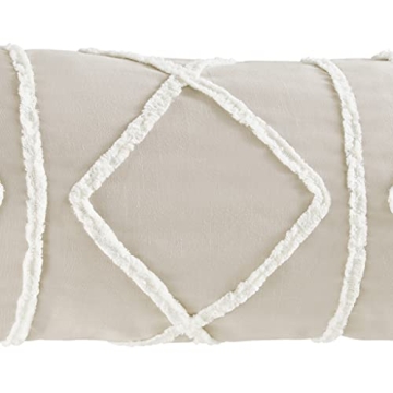 Bohemian Taupe Linen Body Pillow Cover 54x20 Decor