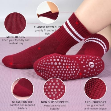Toes Home Pilates Socks with Non-Slip Grippers for Comfort