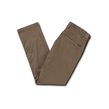 Volcom Men's Frickin Modern Fit Stretch Chino Pant: Stylish Comfort in Mushroom