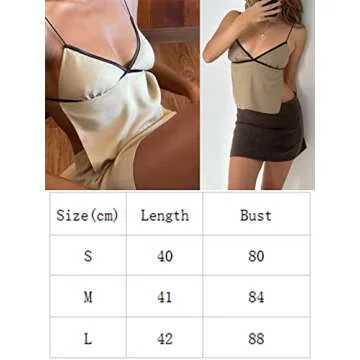 Women Y2k Backless Crop Top Sexy Tie Up Spaghetti Strap Camisole Shirt Cute Summer Tops White S