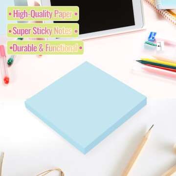 YEECOK Sticky Notes 3x3 Inch Aesthetic Self-Stick Pads
