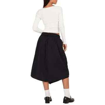 Women Long Sleeve Lace Trim Fitted Tops Y2K Scoop Neck Crop Top Going Out Tops Solid Color Basic Tight Shirts (L-White,Small)