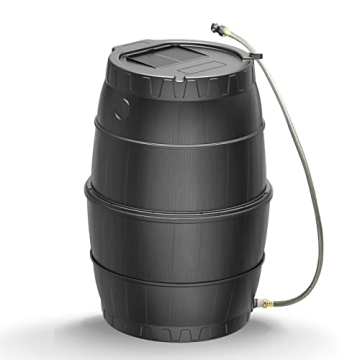 EJWOX 45 Gallon BPA Free Rain Barrel with Spigot & Hose