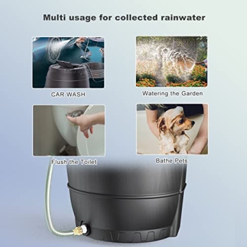 EJWOX 45 Gallon BPA Free Rain Barrel with Spigot & Hose