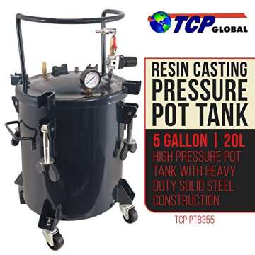 TCP Global 5 Gallon Pressure Pot Tank for Resin Casting - Heavy Duty and Versatile