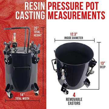TCP Global 5 Gallon Pressure Pot for Resin Casting - Durable & Reliable
