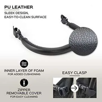 Stroller Bar for Babyzen YoYo and Yoyo+ - Armrest, Handle, Bumper and Crossbar - PU Leather - by Neutral