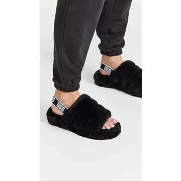 UGG Women's Fluff Yeah Slide Slipper, Black, 11
