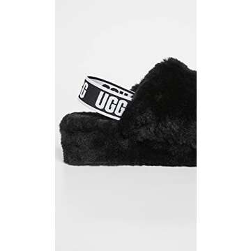 UGG Women's Fluff Yeah Slide Slipper, Black, 11