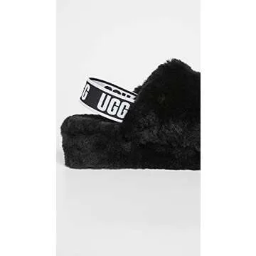 UGG Women's Fluff Yeah Slide Slipper, Black, 11