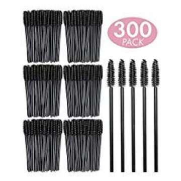 ENVII 300PK Black Disposable Eyelash Mascara Wands - Makeup Essential for Artists