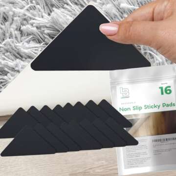 Ledgebay Rug Pad Grippers for Area Rugs - Multi Pack Reusable, No Skid, Washable, Anti-Slip, Rug Pad...