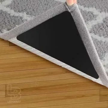 Ledgebay Rug Pad Grippers for Area Rugs - Multi Pack Reusable, No Skid, Washable, Anti-Slip, Rug Pad Gripper for Hardwood Floors and Tile with Double-Sided, Self Adhesive to Keep Area Rugs Flat (16)