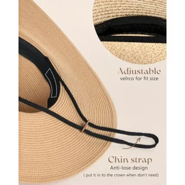 FURTALK Womens Sun Straw Hat UPF 80 Foldable Floppy Hat