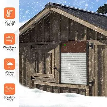 Automatic Chicken Coop Door Solar Powered - Opener Aluminum Auto Chicken Doors with Light Sensor, Timer Mode, Remote Control for Poultry Weatherproof Large