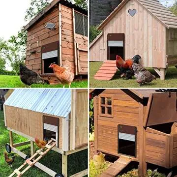 Automatic Chicken Coop Door Solar Powered - Opener Aluminum Auto Chicken Doors with Light Sensor, Timer Mode, Remote Control for Poultry Weatherproof Large