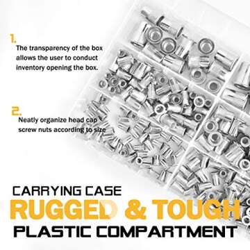 VIGRUE Stainless Steel Rivet Nuts Kit - 205PCS Complete Set