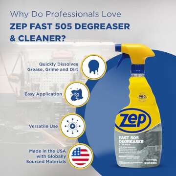 Zep Fast 505 Cleaner and Degreaser - Heavy-Duty Cleaning Power