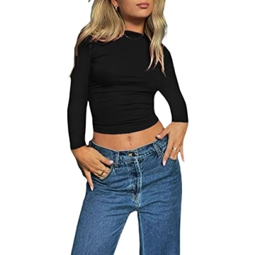 Y2K Backless Long Sleeve Crop Top - Fashionable & Comfortable