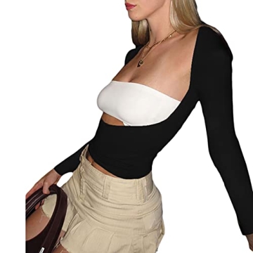 Y2K Backless Long Sleeve Crop Top - Fashionable & Comfortable