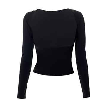 Y2K Backless Long Sleeve Crop Top - Fashionable & Comfortable