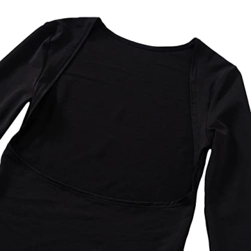 Y2K Backless Long Sleeve Crop Top - Fashionable & Comfortable