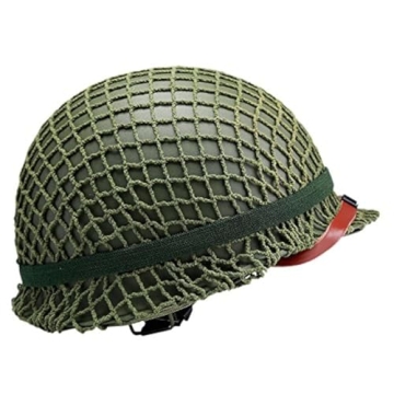 WW2 US M1 Helmet Steel Field Green with Net Cover Eye Belt Reproduction