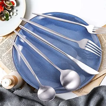 MIKIWAY 40-Piece Stainless Steel Flatware Set for 8