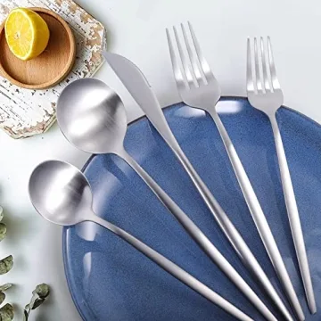 MIKIWAY 40-Piece Stainless Steel Flatware Set for 8