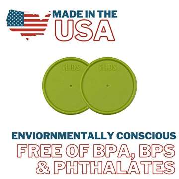 iLIDS Mason Jar Storage Lid, Regular Mouth, Lime Green, Pack of 2